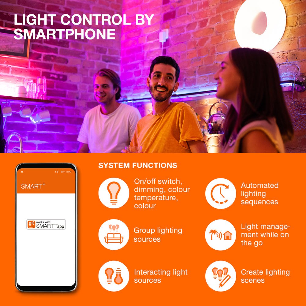 Smart+ WiFi GU10 LED Spot 5W 350 lumens 45D 2700K-6500K dimmable white replaces 40W