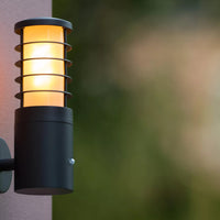 Lucide solide Außenwandleuchte Ø9cm E27 IP54 anthrazit LED