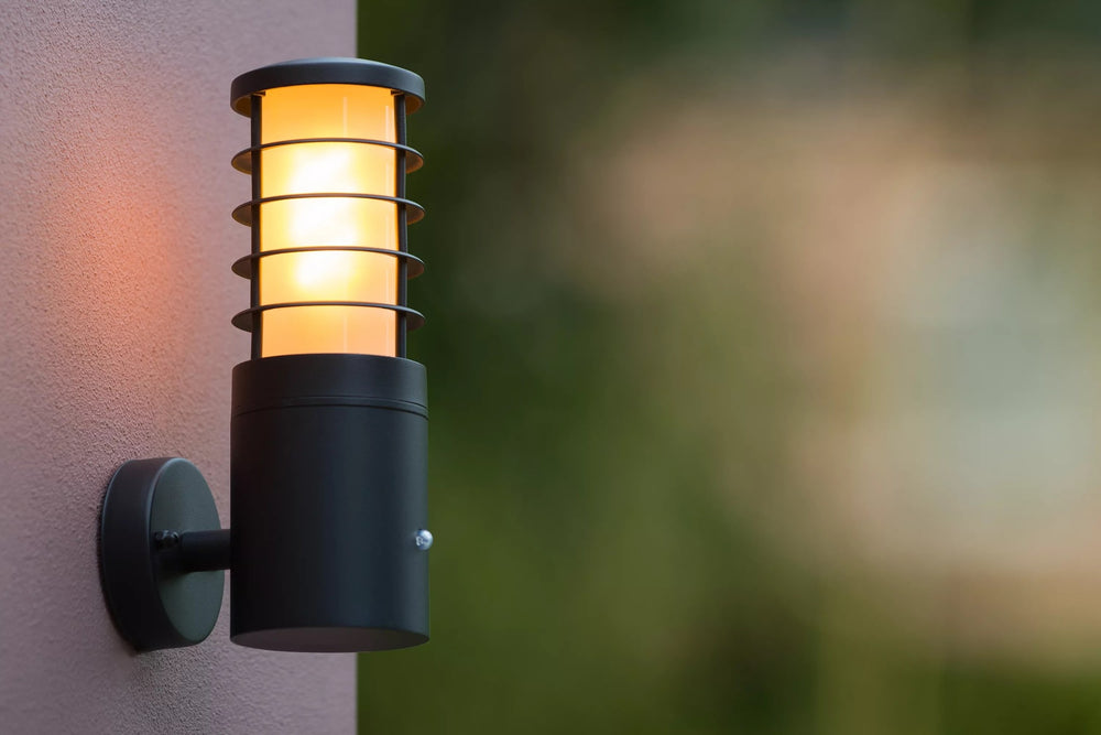 Lucide solide Außenwandleuchte Ø9cm E27 IP54 anthrazit LED