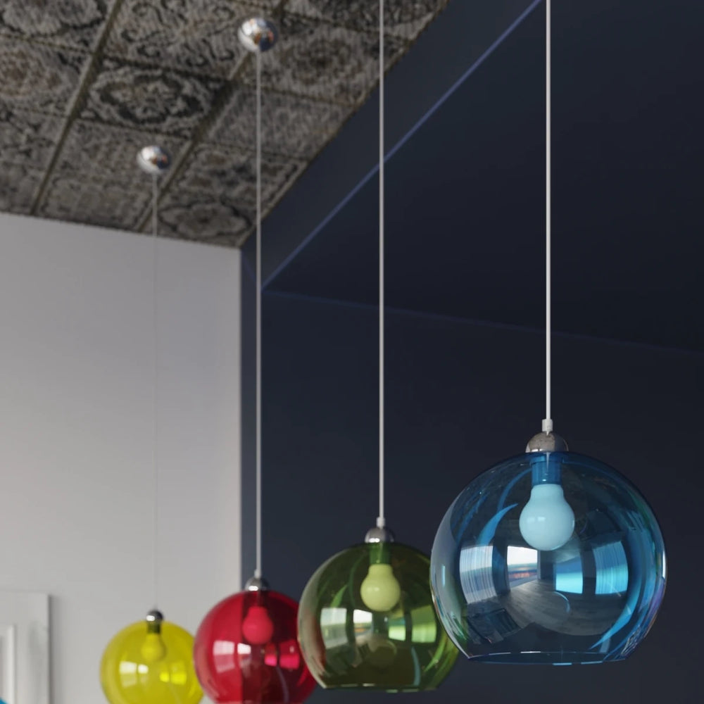 Sollux Lighting BALL Hängelampe, transparenter Schirm, 220-240V, IP20, CE RoHS, Aluminium Messingoptik