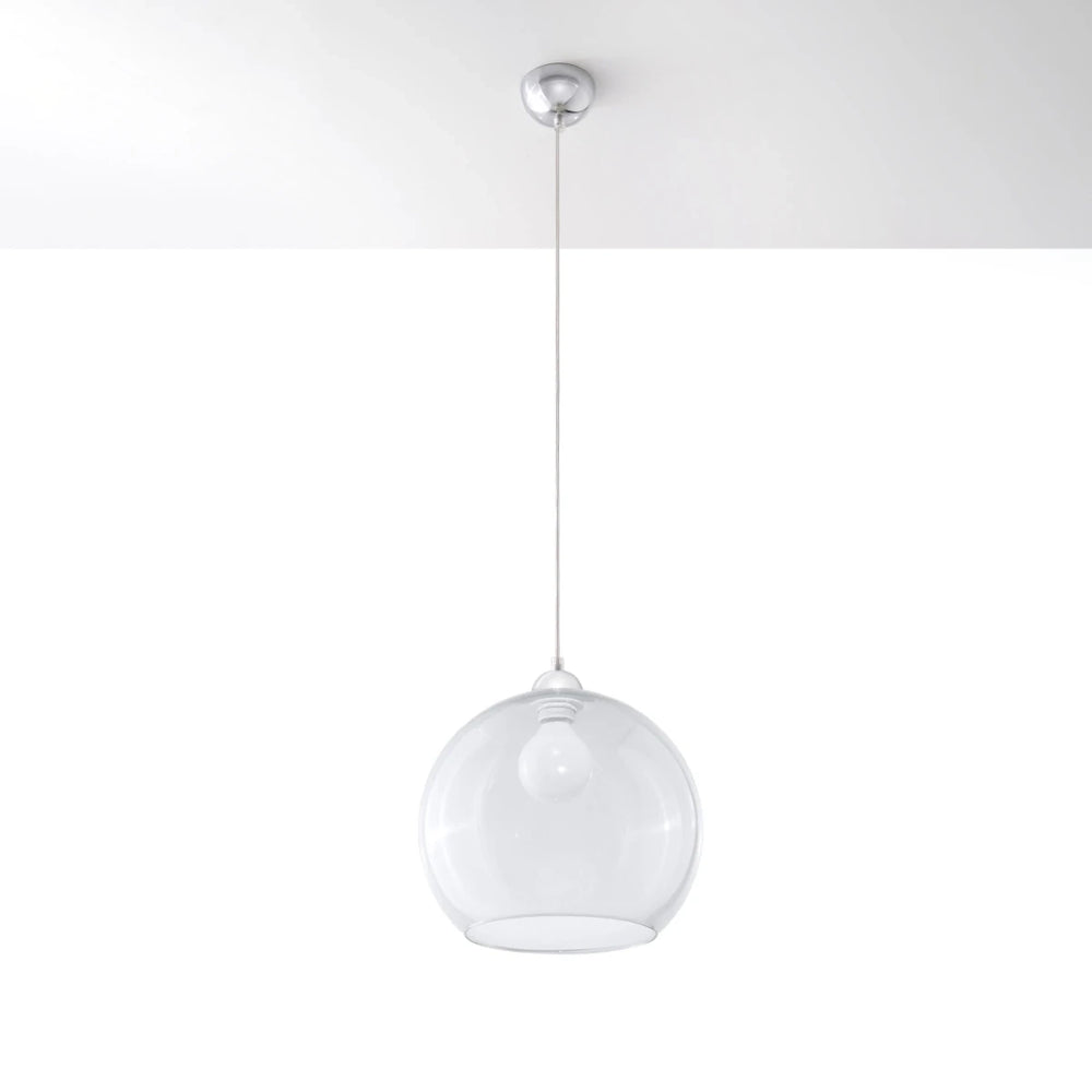 Sollux Lighting BALL Hängelampe, transparenter Schirm, 220-240V, IP20, CE RoHS, Aluminium Messingoptik