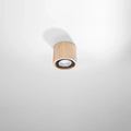Sollux Lighting BASIC 1 ceiling spot in natural wood, LED GU10, IP20, 220-240V, 50W max, CE RoHS