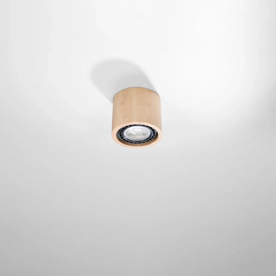 Sollux Lighting BASIC 1 ceiling spot in natural wood, LED GU10, IP20, 220-240V, 50W max, CE RoHS