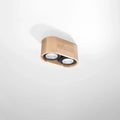 Sollux Lighting BASIC 2 LED ceiling spotlight, natural wood, IP20, 220-240V, max 50W, CE RoHS