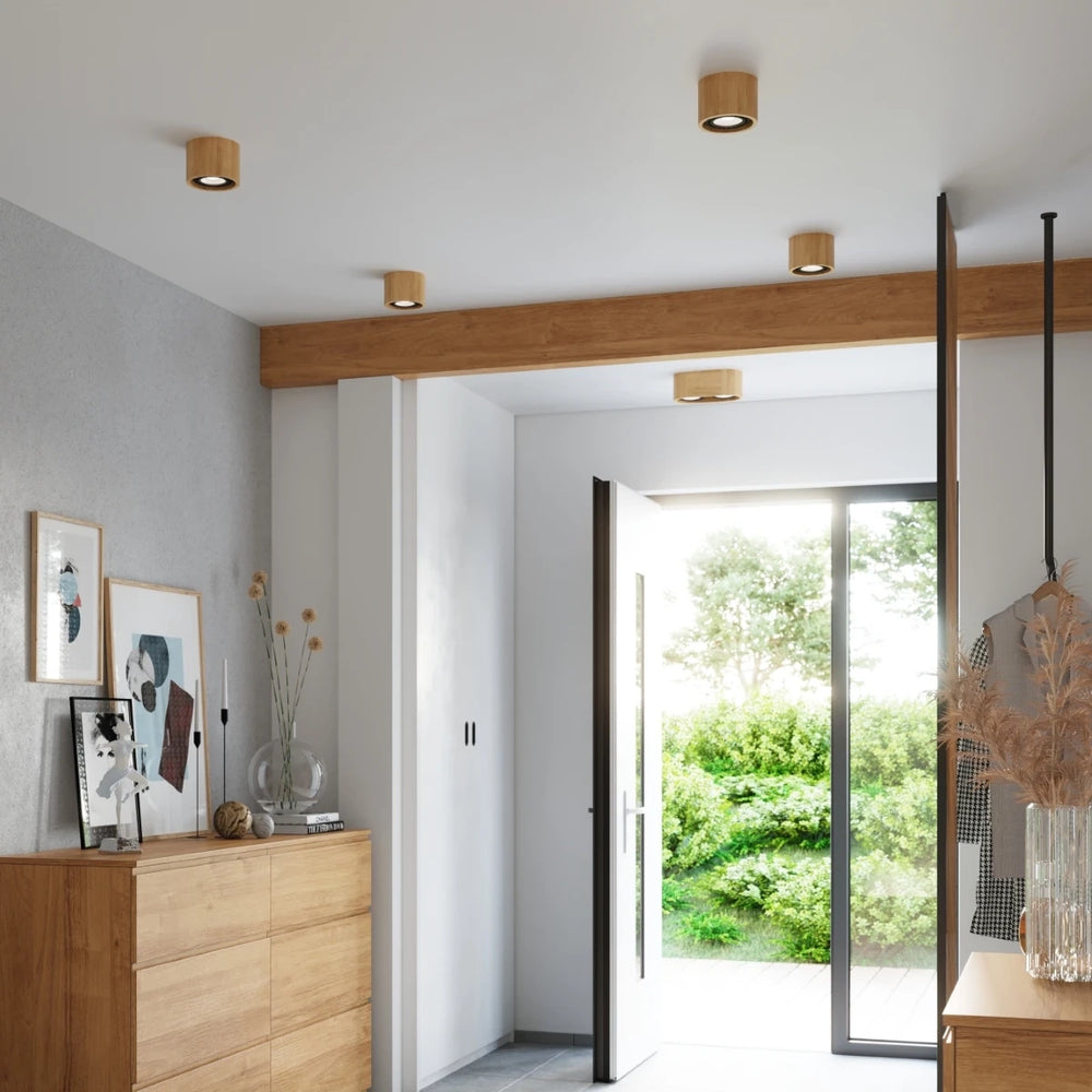 Sollux Lighting BASIC 2 LED Deckenstrahler, Naturholz, IP20, 220-240V, max. 50W, CE RoHS