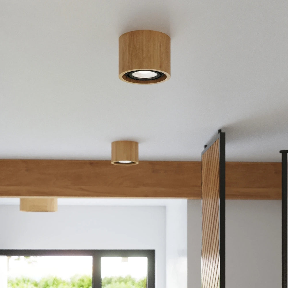 Sollux Lighting BASIC 2 LED Deckenstrahler, Naturholz, IP20, 220-240V, max. 50W, CE RoHS