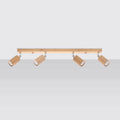 Sollux Lighting BERG 4 LED Deckenstrahler, Naturholz, IP20, 220-240V, CRI 80, CE RoHS, 4x50W max