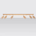 Sollux Lighting BERG 6 LED ceiling spotlight, natural wood, IP20, 220-240V, max 50W, CE RoHS