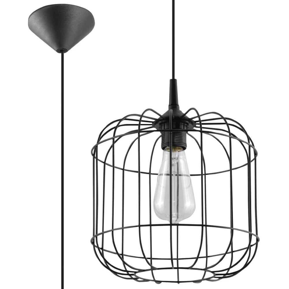 Sollux Lighting CELTA Hängeleuchte Schwarz, Aluminium, IP20, 220-240V, max 50W LED, CE RoHS