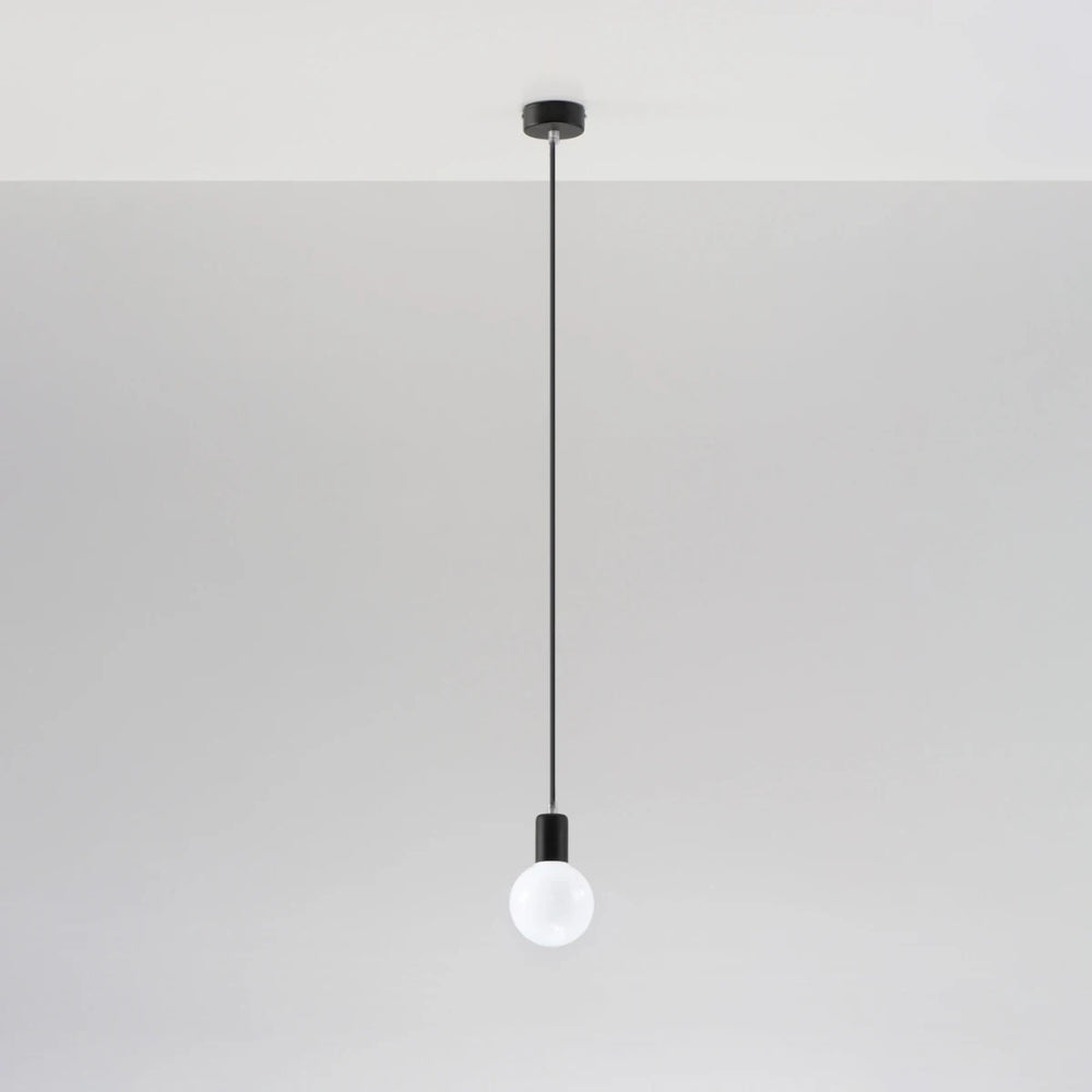 Sollux Lighting Edison Hängelampe Schwarz, LED kompatibel, Aluminium mattgold Messingoptik, 220-240V, IP20, CE RoHS
