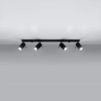 Sollux Lighting LED ceiling spotlight Black RING, 4 x GU10 fittings, IP20, aluminium, CE RoHS