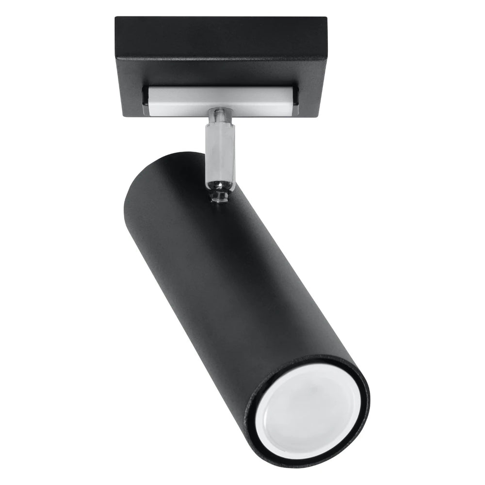 Sollux Lighting LED ceiling spotlight Black Silver, 1x GU10, 220-240V, IP20, Aluminium, CE RoHS