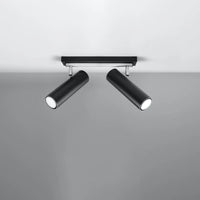Sollux Lighting LED ceiling spotlight Black Silver, 2 x GU10, IP20, Aluminium, 220-240V, CE RoHS