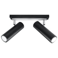 Sollux Lighting LED ceiling spotlight Black Silver, 2 x GU10, IP20, Aluminium, 220-240V, CE RoHS