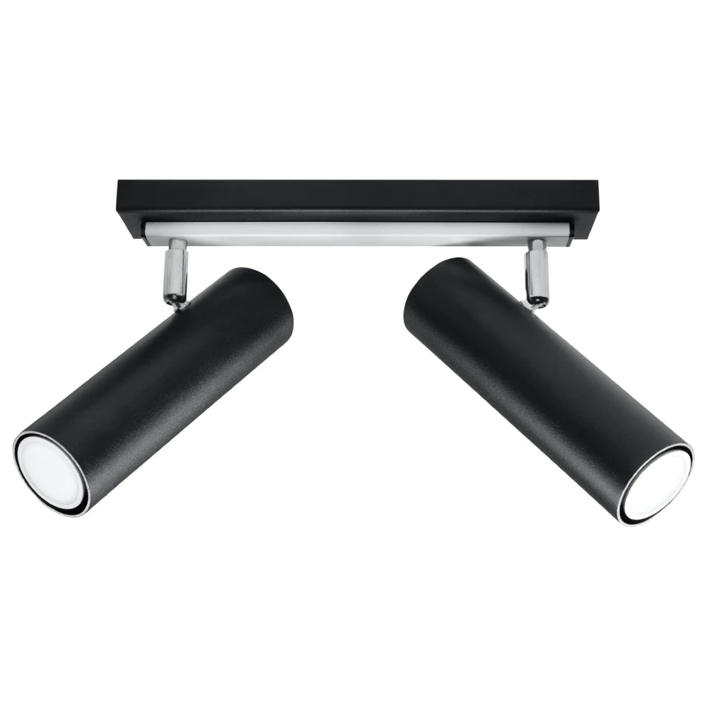 Sollux Lighting LED ceiling spotlight Black Silver, 2 x GU10, IP20, Aluminium, 220-240V, CE RoHS