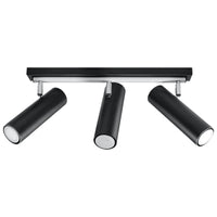 Sollux Lighting LED ceiling spotlight Black Silver 3xGU10, IP20, aluminium, 220-240V, CE RoHS