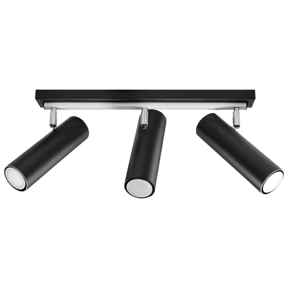 Sollux Lighting LED ceiling spotlight Black Silver 3xGU10, IP20, aluminium, 220-240V, CE RoHS