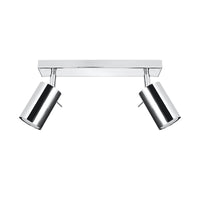 Sollux Lighting LED ceiling spotlight chrome ring, 2x GU10, IP20, aluminum, CE RoHS