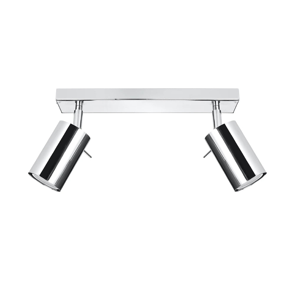 Sollux Lighting LED ceiling spotlight chrome ring, 2x GU10, IP20, aluminum, CE RoHS