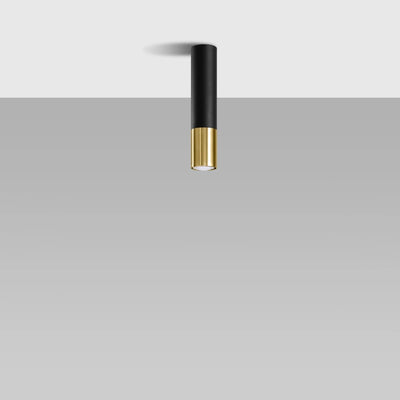 Sollux Lighting LED-Deckenstrahler LOOPEZ Schwarz Gold, 1x GU10, IP20, Aluminium, CE RoHS