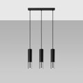 Sollux Lighting LED Hängelampe Schwarz Chrom LOOPEZ, 3x GU10 Fassungen, IP20, Aluminium, 220-240V