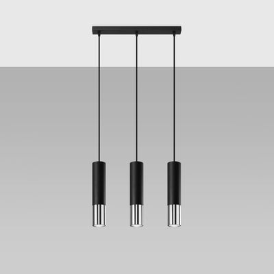 Sollux Lighting LED hanging lamp Black Chrome LOOPEZ, 3x GU10 sockets, IP20, aluminium, 220-240V