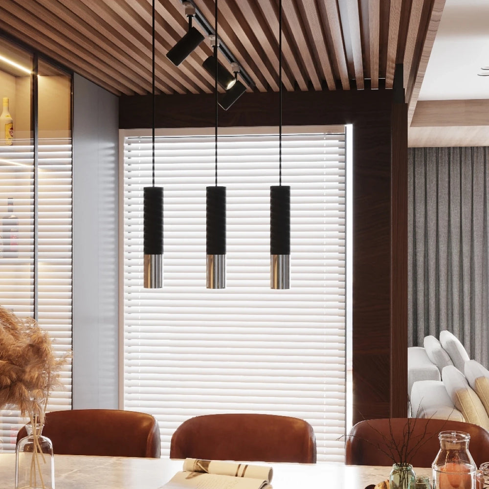 Sollux Lighting LED Hängelampe Schwarz Chrom LOOPEZ, 3x GU10 Fassungen, IP20, Aluminium, 220-240V