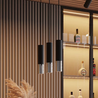 Sollux Lighting LED Hängelampe Schwarz Chrom LOOPEZ, 3x GU10 Fassungen, IP20, Aluminium, 220-240V