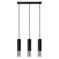Sollux Lighting LED Hängelampe Schwarz Chrom LOOPEZ, 3x GU10 Fassungen, IP20, Aluminium, 220-240V