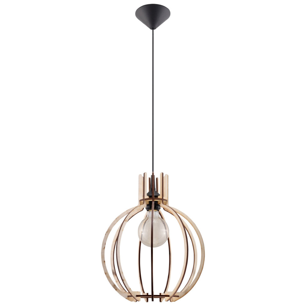 Sollux Lighting LED pendant lamp ARANCIA wood, E27 socket, IP20, Matt Gold Brass finish, 220-240V