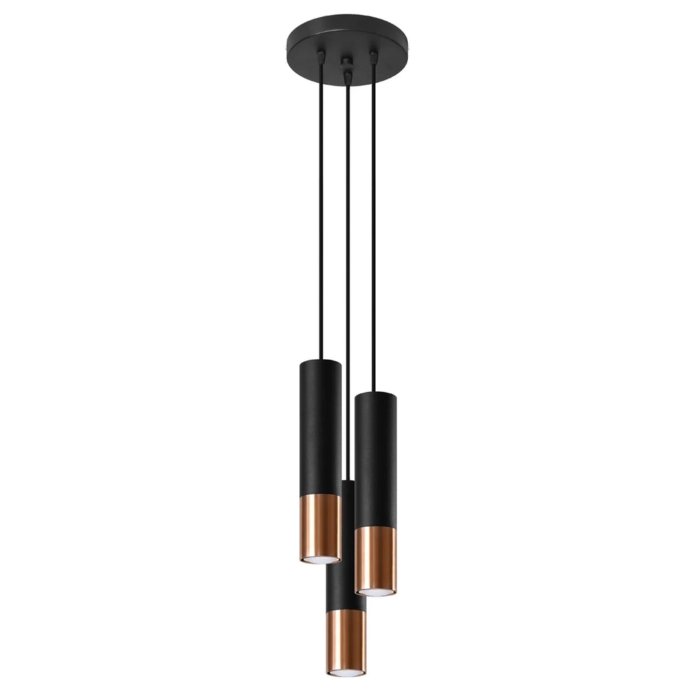 Sollux Lighting LED pendant lamp Black Copper LOOPEZ, 3xGU10, E27, 220-240V, IP20, Aluminium, CE RoHS