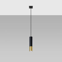 Sollux Lighting LED Hängeleuchte Schwarz Gold LOOPEZ, 1xGU10, Aluminium, IP20, 220-240V, CE RoHS