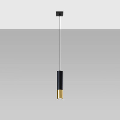 Sollux Lighting LED pendant lamp Black Gold LOOPEZ, 1xGU10, Aluminium, IP20, 220-240V, CE RoHS