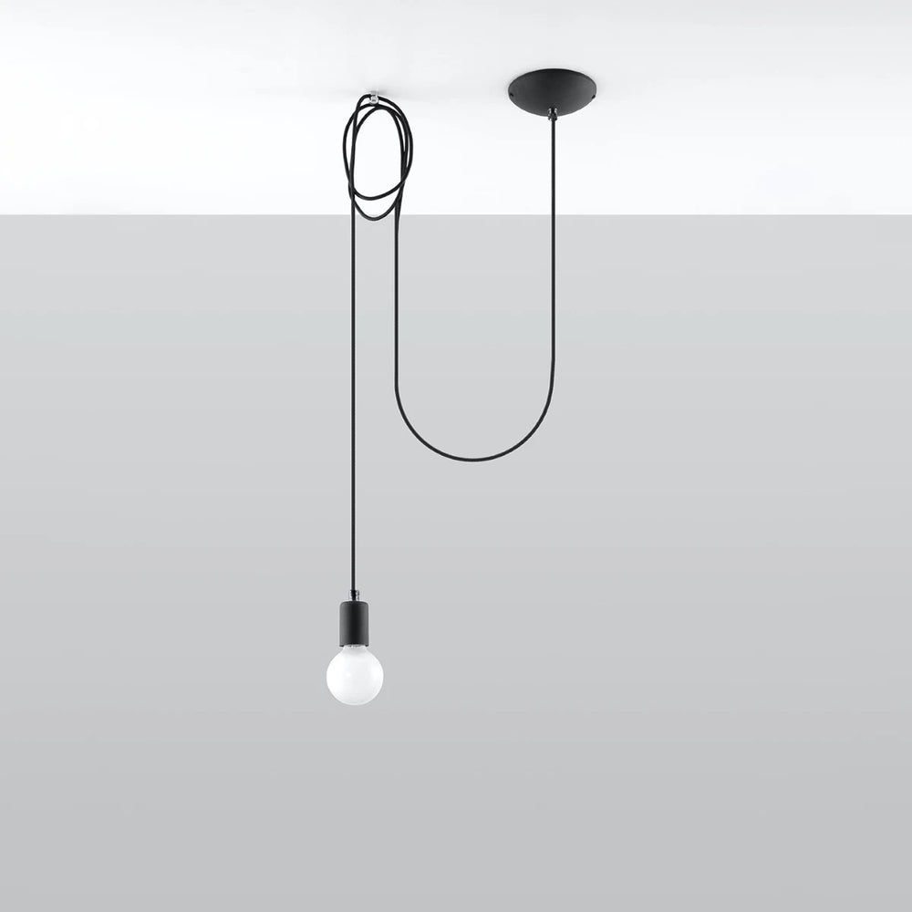 Sollux Lighting LED pendant lamp Edison 1 Black, 220-240V, IP20, 50W max, Aluminium and Steel, CE RoHS