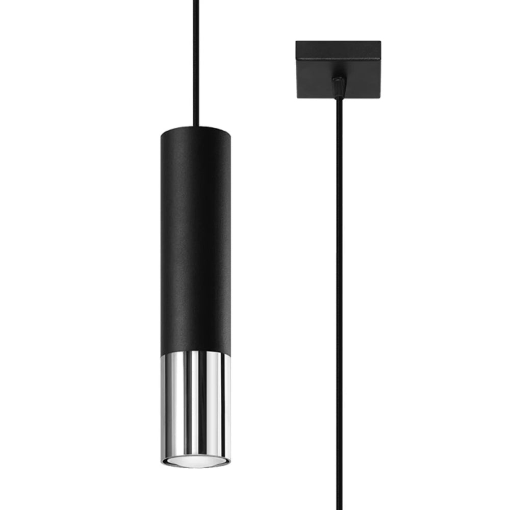 Sollux Lighting LED pendant lamp Loopez Black Chrome, 1x GU10, IP20, 220-240V, Aluminium