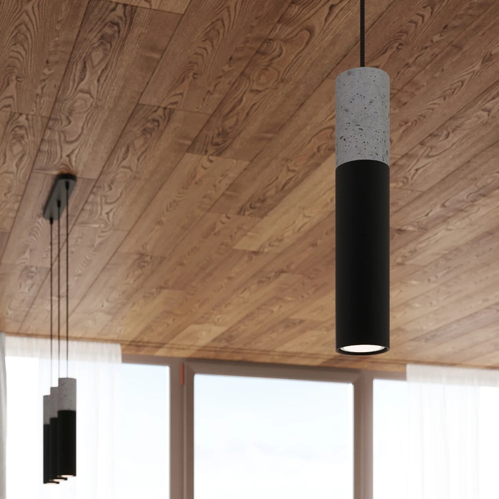 Sollux Lighting LED pendant light Borgio Black Concrete, 1x GU10, IP20, 220-240V, CE RoHS