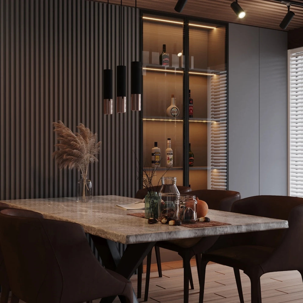 Sollux Lighting LED Hängelampe LOOPEZ Schwarz Kupfer, 1xGU10, E27 Fassung, IP20, Aluminium, 220-240V