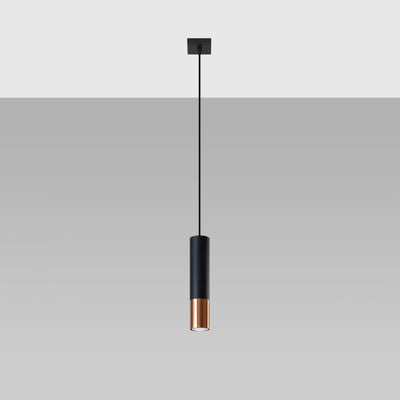 Sollux Lighting LED pendant light LOOPEZ Black Copper, 1xGU10, E27 socket, IP20, Aluminium, 220-240V