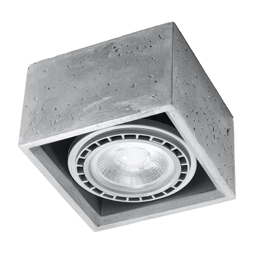 Sollux Lighting LED Deckenstrahler QUATRO GU10 AR111, 220-240V, IP20, Aluminium, Grau, exkl. LED Spot