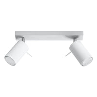 Sollux Lighting LED plafondspot wit RING, 2x GU10 fitting, IP20, aluminium mat goud messing, CE RoHS