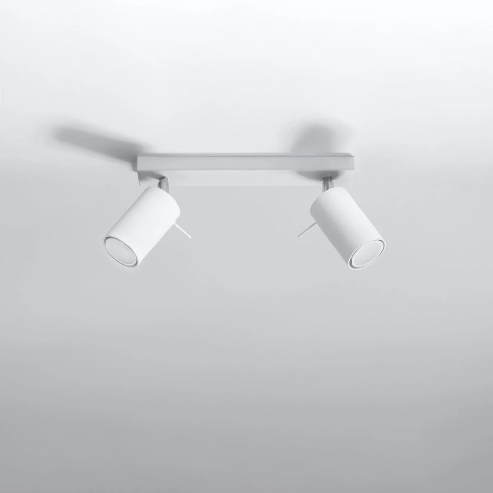 Sollux Lighting LED plafondspot wit RING, 2x GU10 fitting, IP20, aluminium mat goud messing, CE RoHS