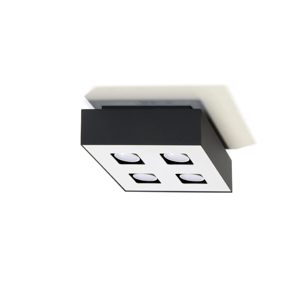 Sollux Lighting MONO 4 Deckenstrahler Schwarz, LED kompatibel, IP20, Aluminium, 220-240V, 4x35W max