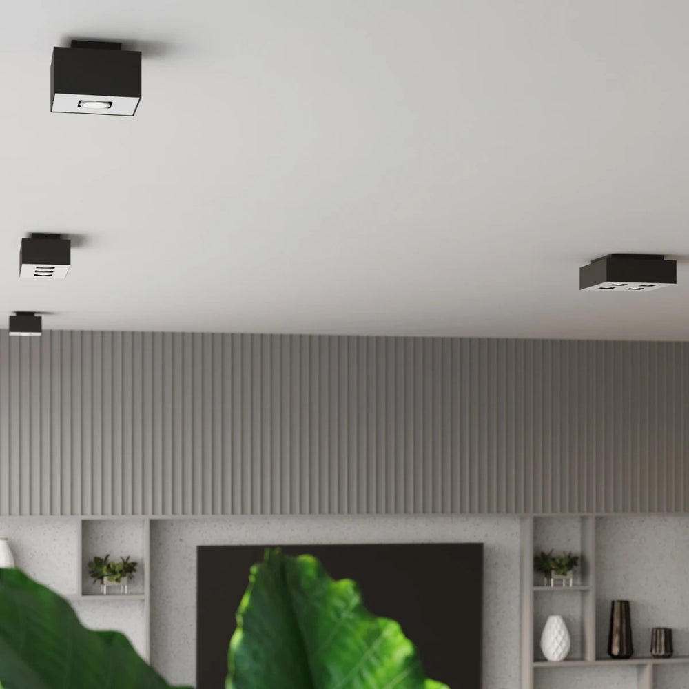 Sollux Lighting MONO 4 Deckenstrahler Schwarz, LED kompatibel, IP20, Aluminium, 220-240V, 4x35W max