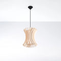 Sollux Lighting ORIANA hanging lamp wood, LED compatible, 220-240V, IP20, Matte Gold Brass finish