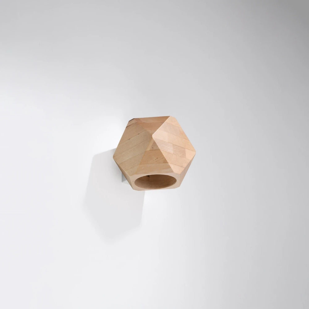 Sollux Lighting Woody wall lamp natural wood, LED E27, IP20, Aluminium Matte Gold, 220-240V, CE RoHS
