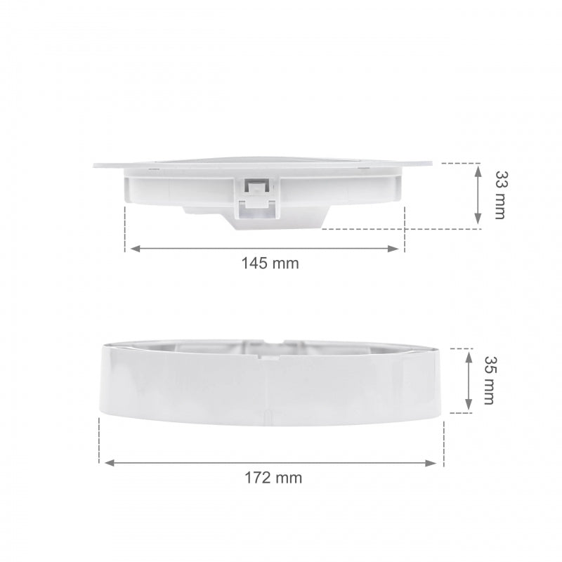 Spectrum ALGINE 2in1 LED downlight 12W 3000K 1200 lumens 230V IP20 round surface or recessed White