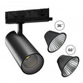 Spectrum ANDROMEDA LED Stromschienenstrahler 15-27W 4000K 3200 Lumen CRI>90 36°/60° Schwarz 3-Phasen IP20