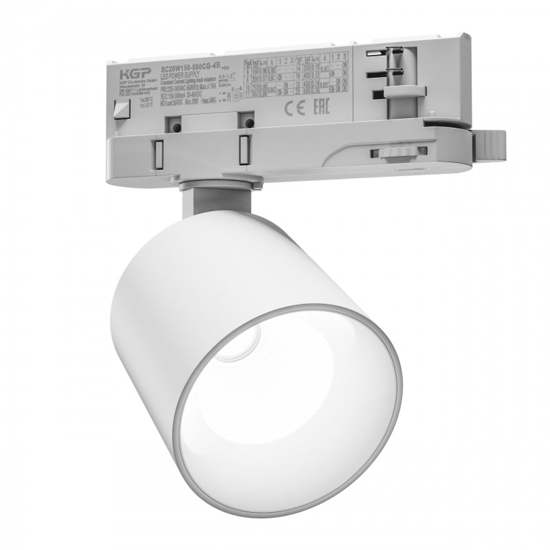 Spectrum ARTEMIDA MINI LED Track Light 3-Phase 6.5-20W 4000K 230V 2300 lumens CRI>90 IP20 White