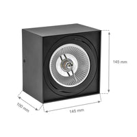 Spectrum CHLOE AR111 GU10 Aufbau-LED-Leuchte, max. 20W, IP20, Schwarze Aluminium-Deckenleuchte