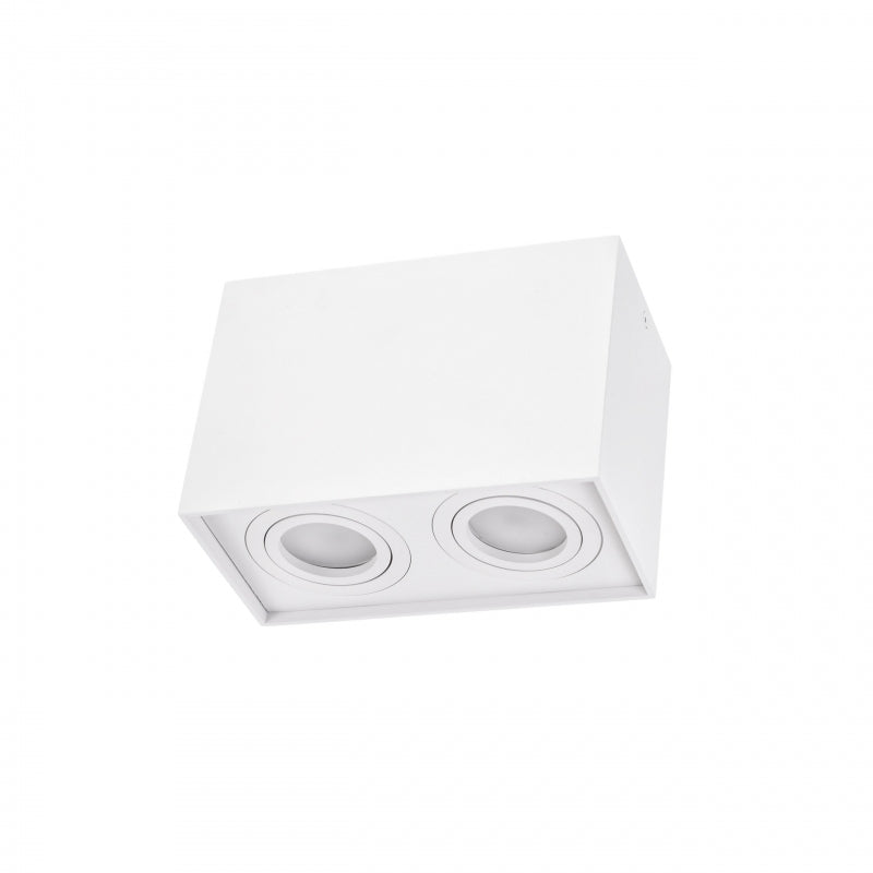 Spectrum CHLOE DUO Weiß Rechteck Verstellbare Deckenleuchte Spot 2xGU10 Aufputz IP20 Innen